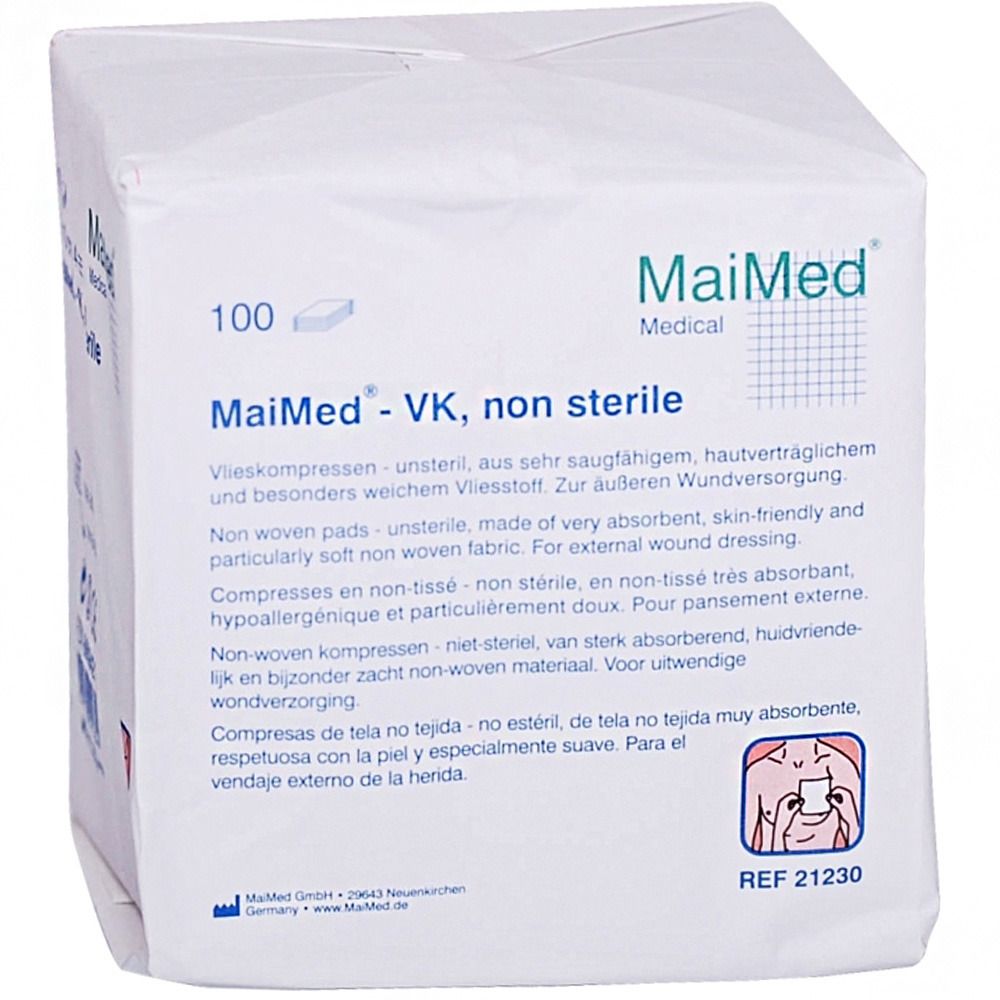 MaiMed® compresses non tissées non stériles 7,5 x 7,5 cm (100 pièces)