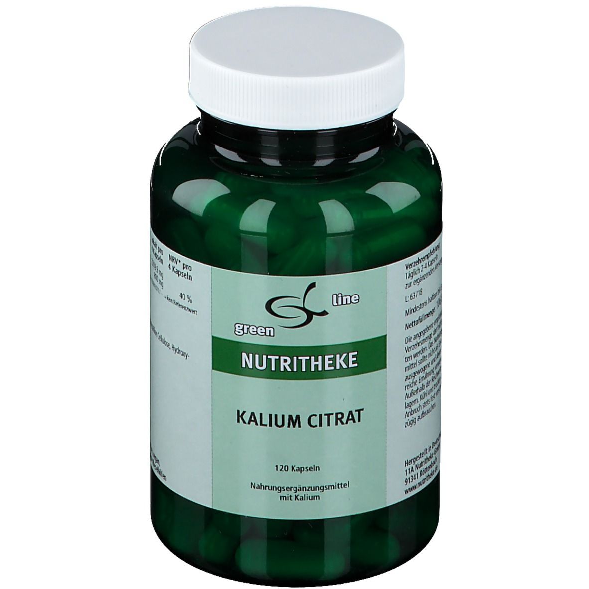 green line NUTRITHEKE Citrate de potassium (120 gélules)