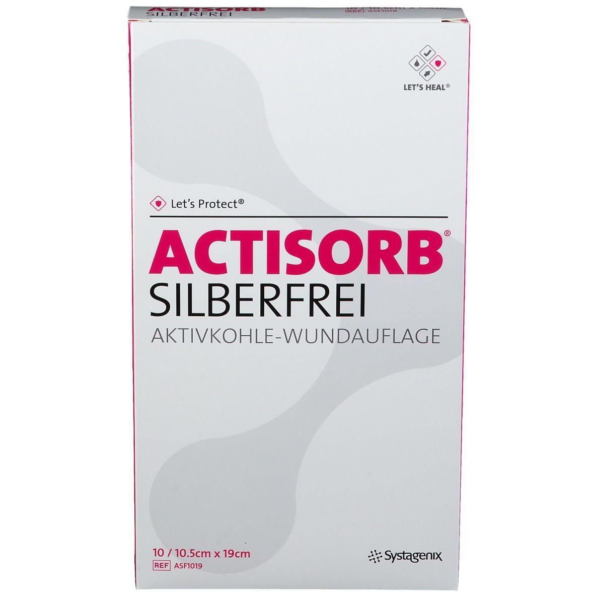 ACTISORB® SILBERFREI 10,5 x 19 cm (10 pièces)