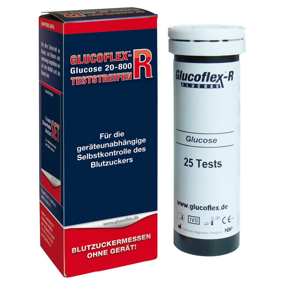 GLUCOFLEX™ -R bandelettes de test de glycémie (25 pièces)