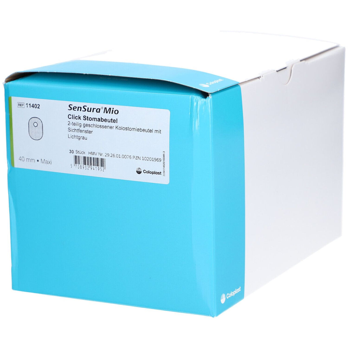 Coloplast Sensura® Mio Click poche de colostomie, gris clair (30 pièces)