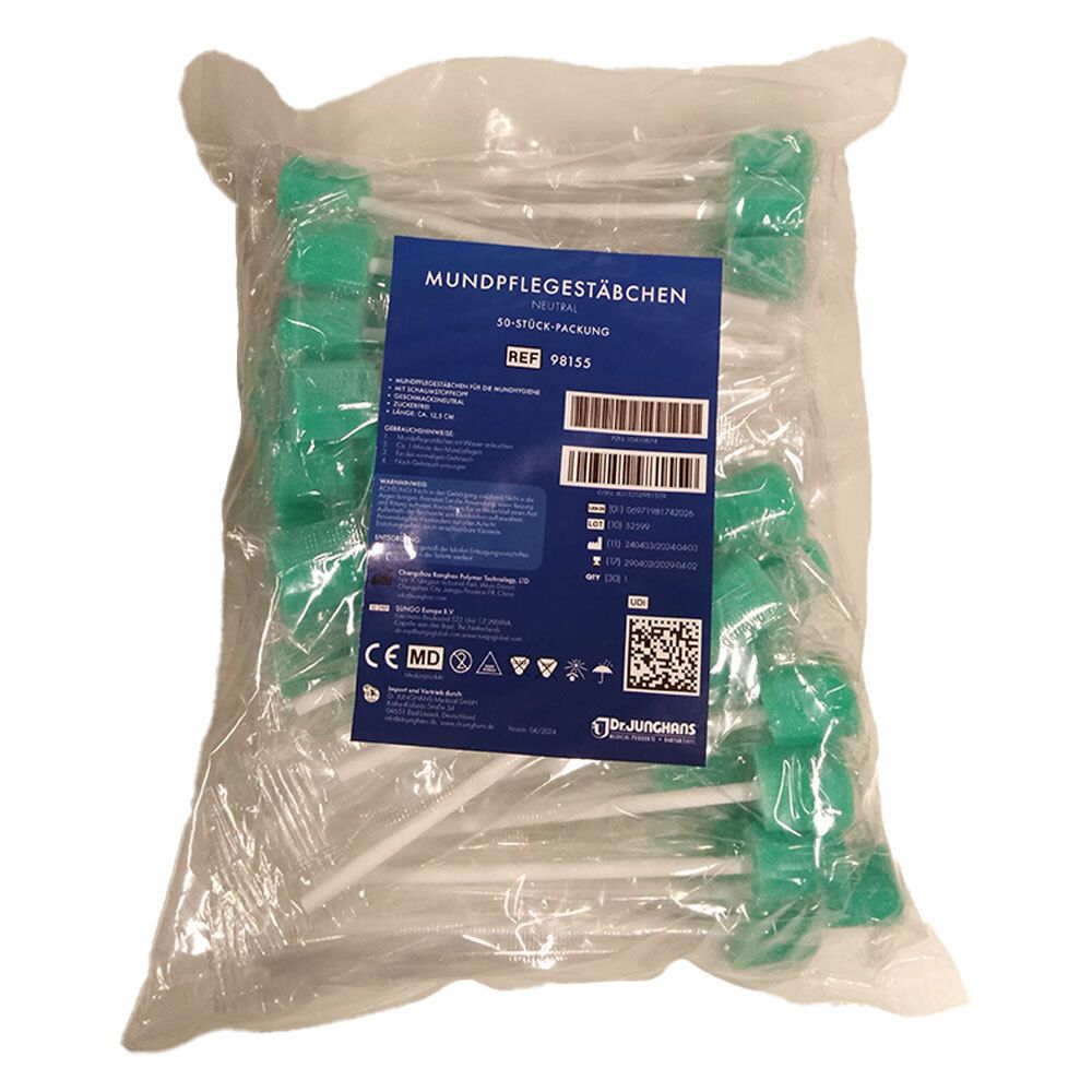 Dr. Junghans bâtonnets de soin buccal Neutral (50 pièces)