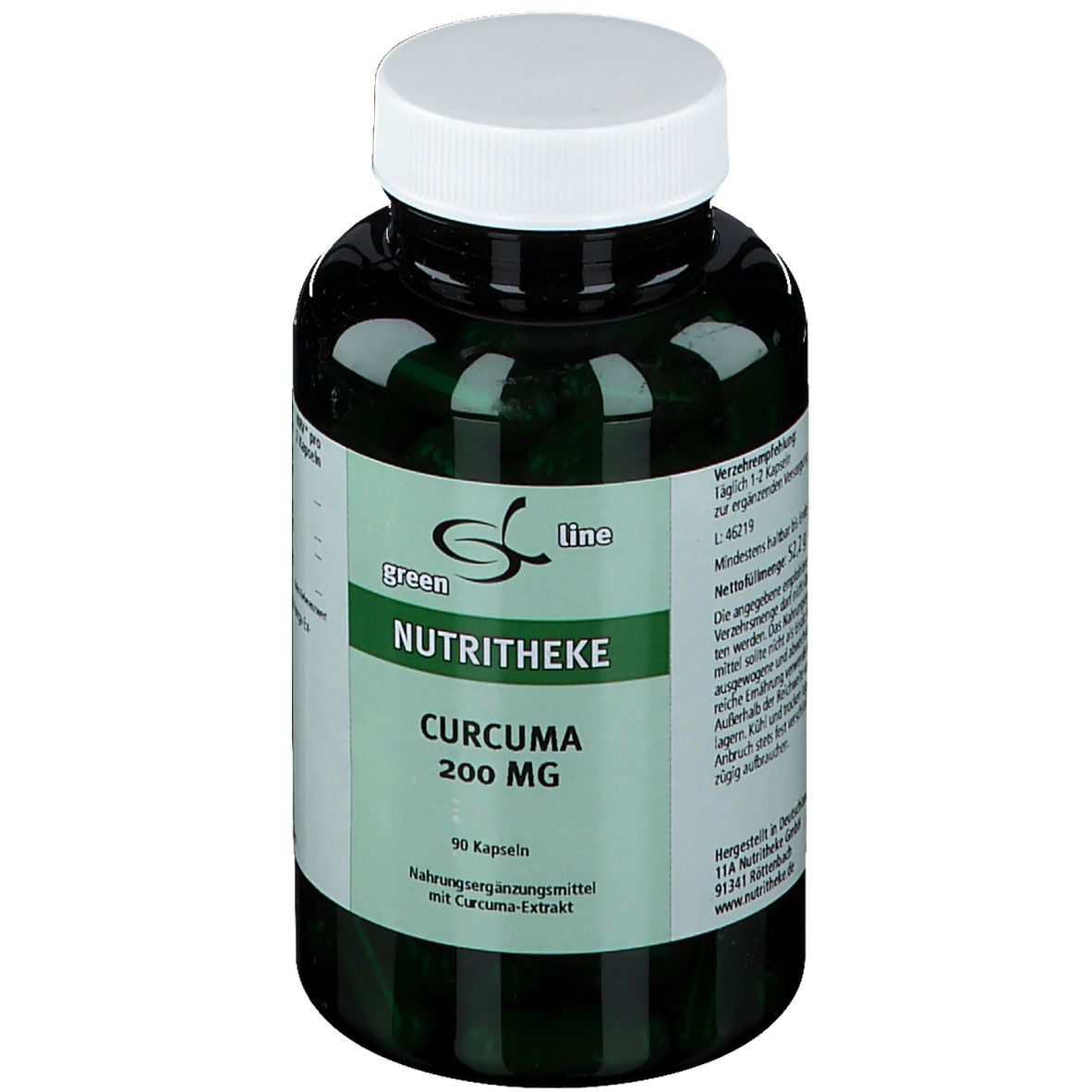 green line NUTRITHEKE Curcuma 200 mg — 90 gélules