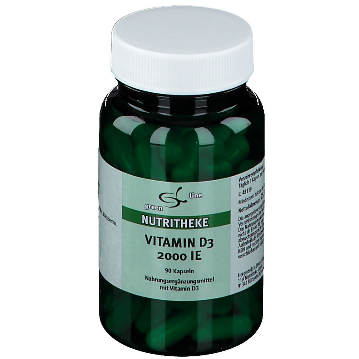 green line NUTRITHEKE Vitamin D3 2000 UI — 90 gélules