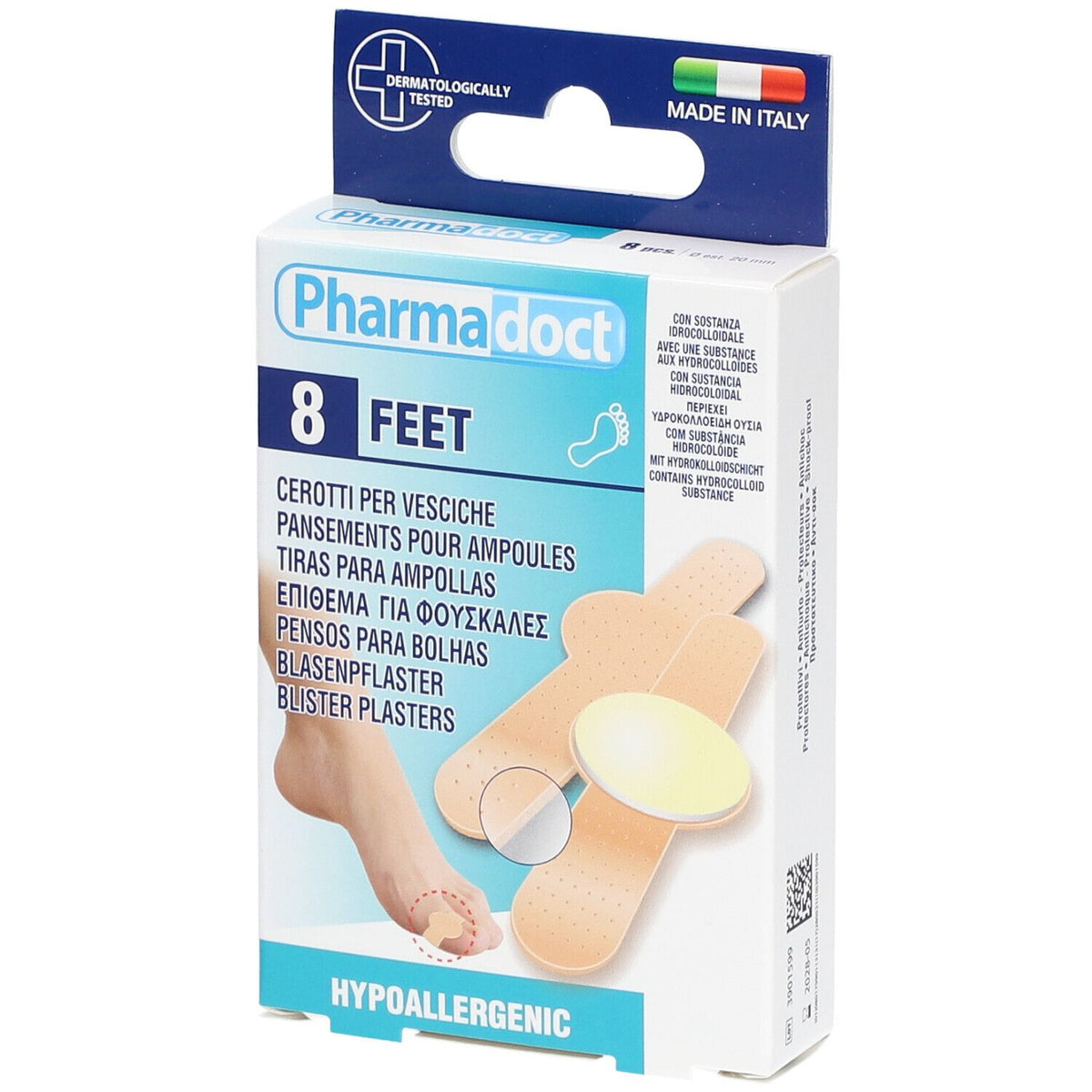 Pharmadoct Feet pansements pour ampoules avec couche hydrocolloïde (8 pièces)