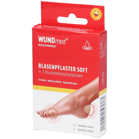 WUNDmed Pansements pour ampoules SOFT + 3 coussinets protecteurs (4 pièces)