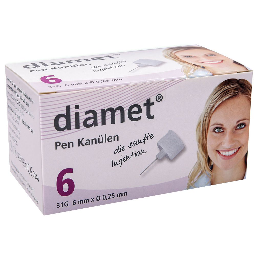 diamet® mySafety aiguilles de stylo de sécurité 31 G 0,25 x 6 mm (100 pièces)
