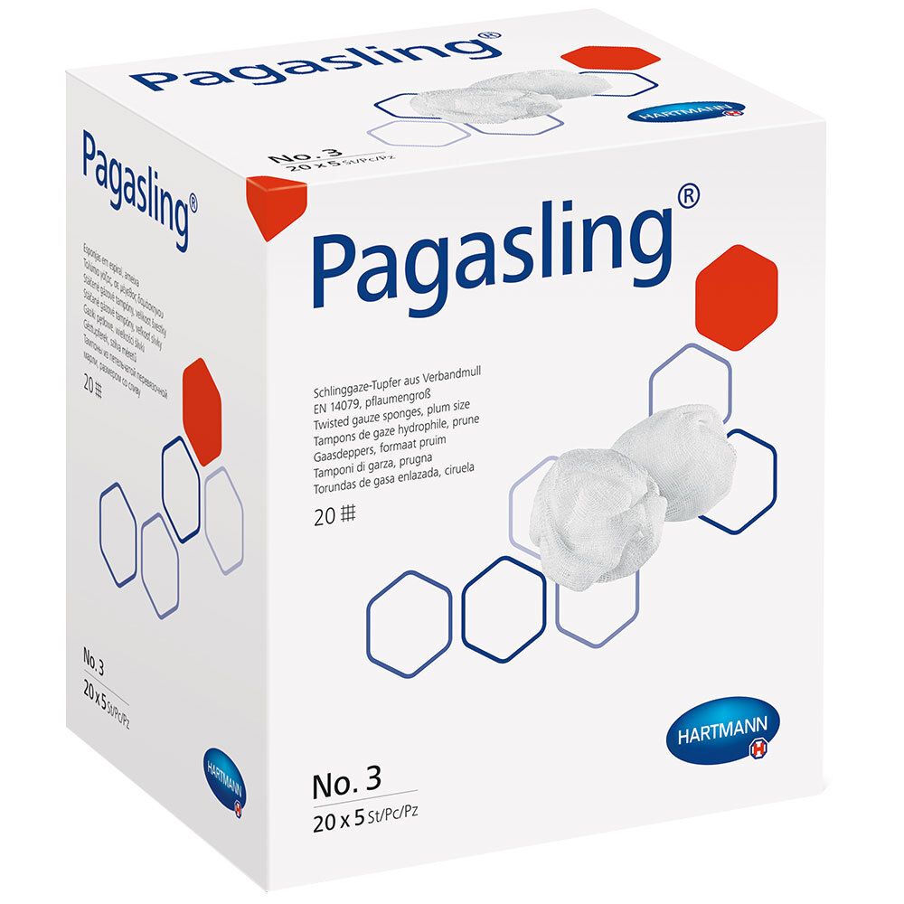 Pagasling® compresses de gaze stériles taille 3 (de la taille d'une prune) (20x4 pièces)