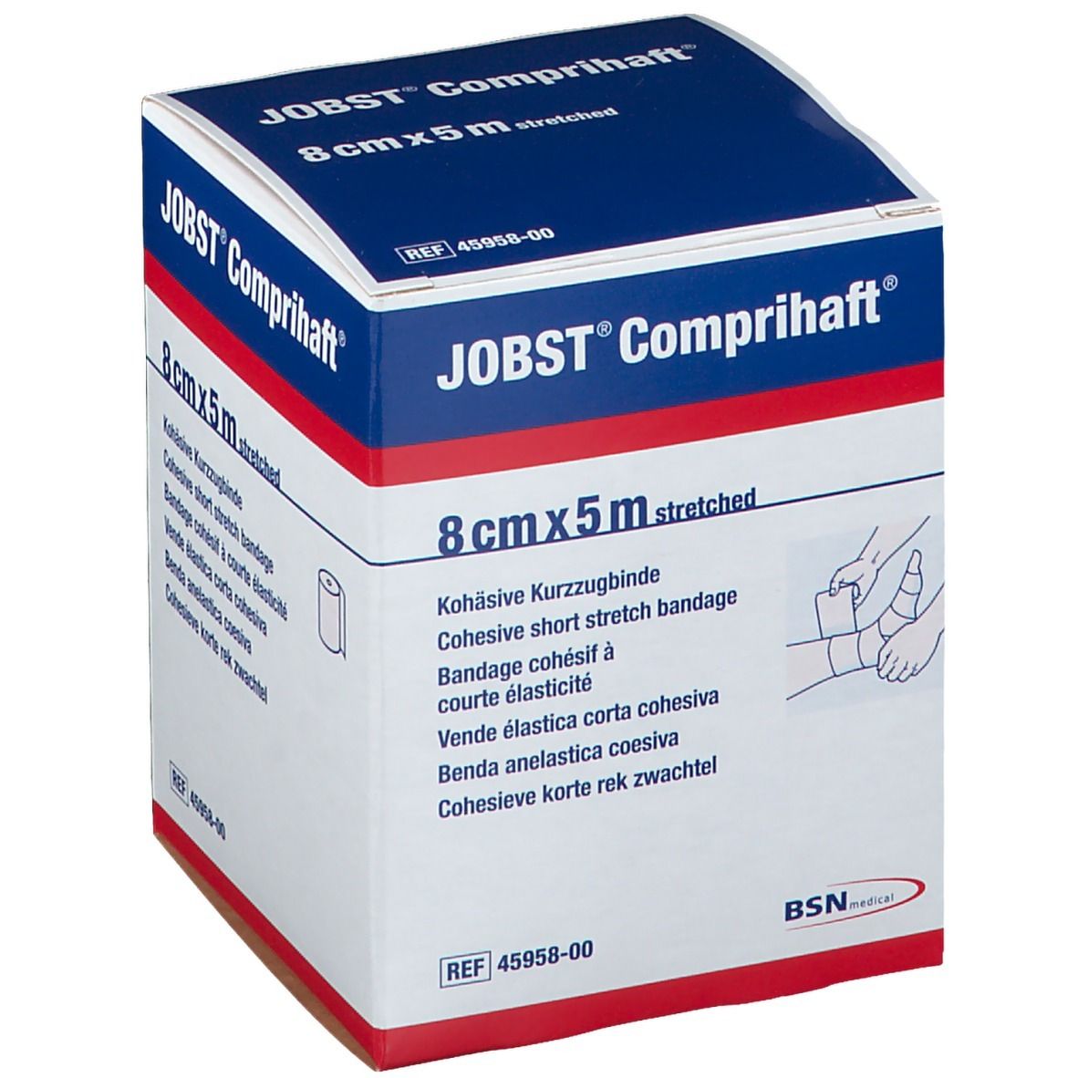 Comprihaft® bande de compression à courte élasticité 8 cm x 5 m — 1 pièce
