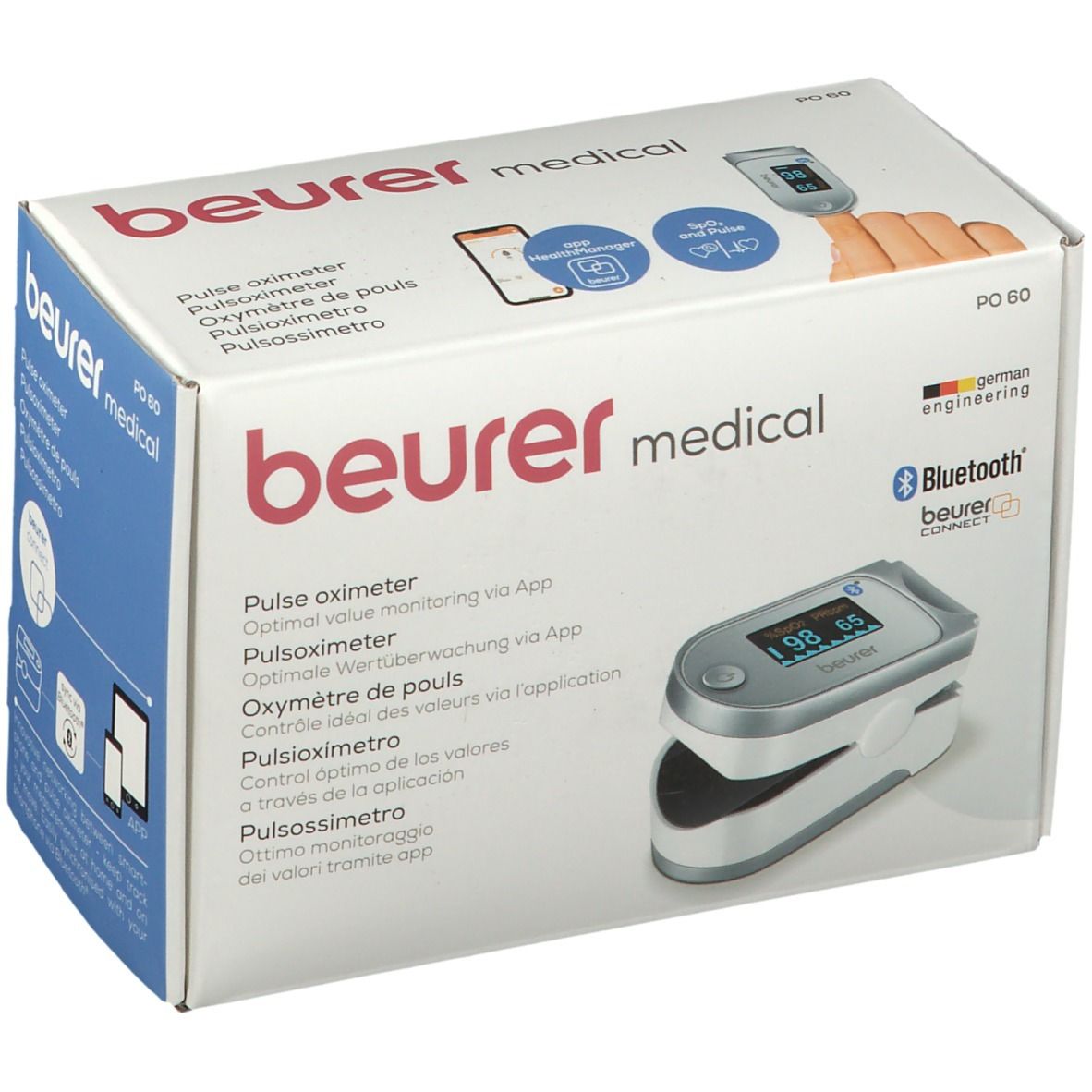 Beurer Bluetooth Oxymètre de pouls PO60 (1 pièce)