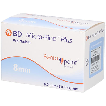 BD Micro-Fine™ Plus aiguilles pour stylo 0,25 mm (31G) x 8 mm