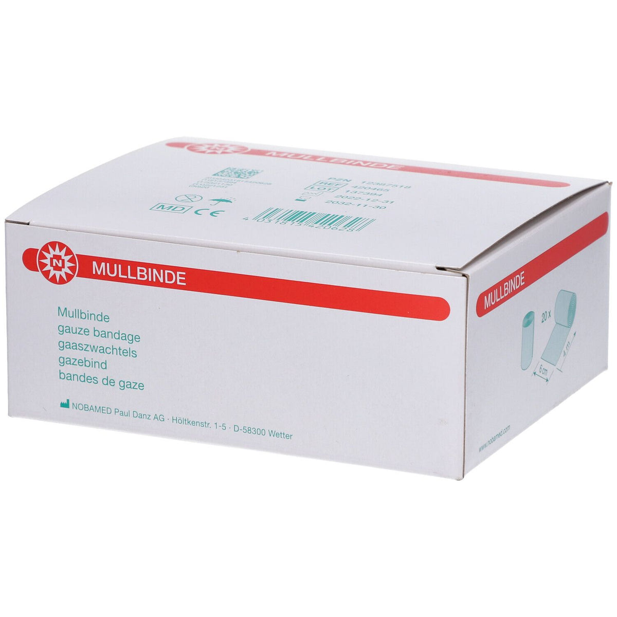NOBAMED® Bande de gaze 6 cm x 4 m (20 pièces)