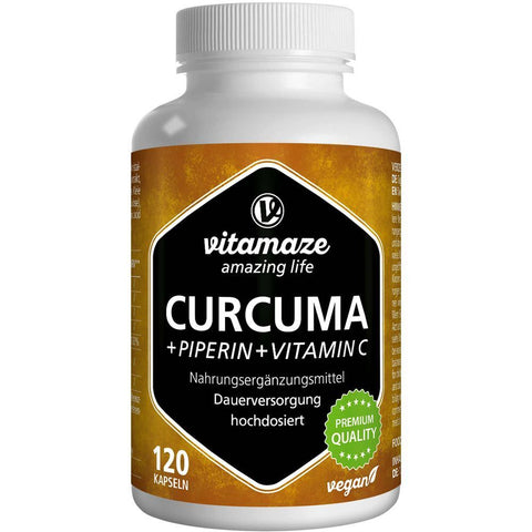 vitamaze Curcuma + Pipérine + Vitamine C vegan (120 gélules)