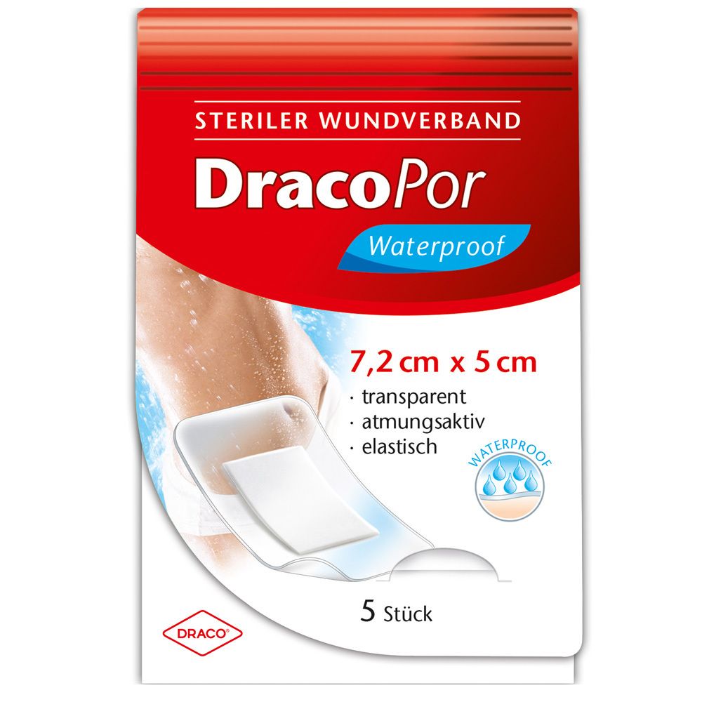 DracoPor pansement Waterproof 5 x 7,2 cm stérile (50 pièces)