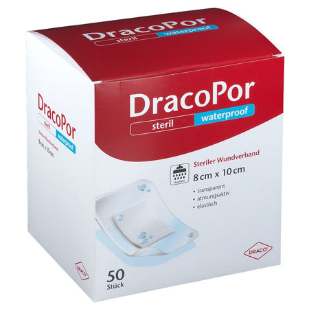 DracoPor Waterproof pansement stérile imperméable 8 x 10 cm (50 pièces)