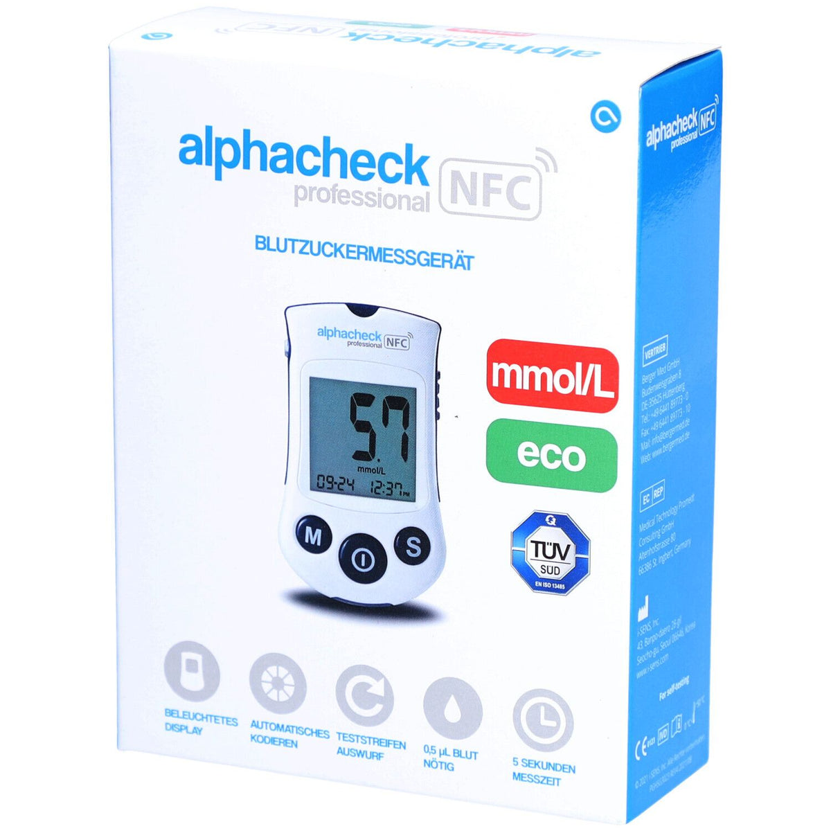 ALPHACHECK® professional lecteur de glycémie mmol/l eco (1 pièce)