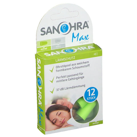 Sanohra max earplugs for adults (12 pieces)