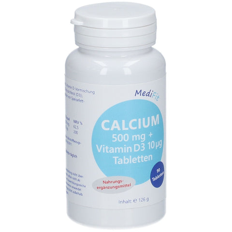 MediFit Calcium 500 mg + Vitamine D 10 µg comprimés (90 pièces)