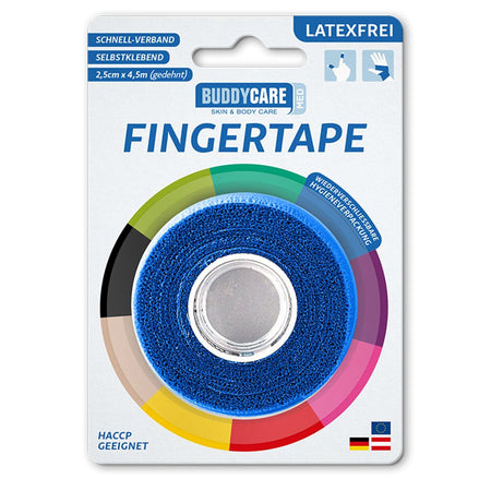 BUDDYCARE® MED ruban pour doigt bleu 2,5 cm x 4,5 m sans latex (1 pièce)