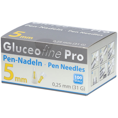 Gluceofine Pro aiguilles pour stylo 31 G 0,25 x 5 mm (100 pièces)