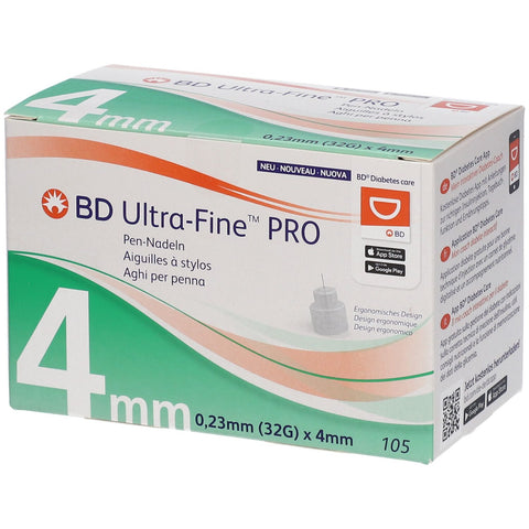 BD Ultra-Fine™ PRO 4 mm 32 G — 105 pièces