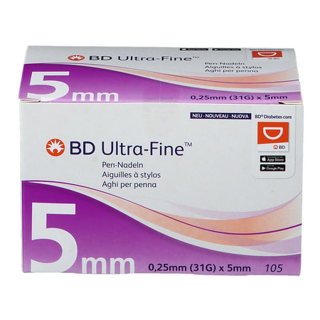 BD Ultra-Fine™ 5 mm 31G x 5 mm — 105 pièces