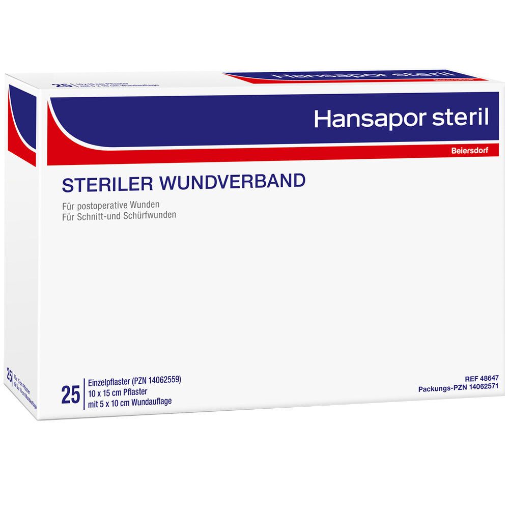 Hansapor pansement stérile 10 cm x 15 cm (25 pièces)