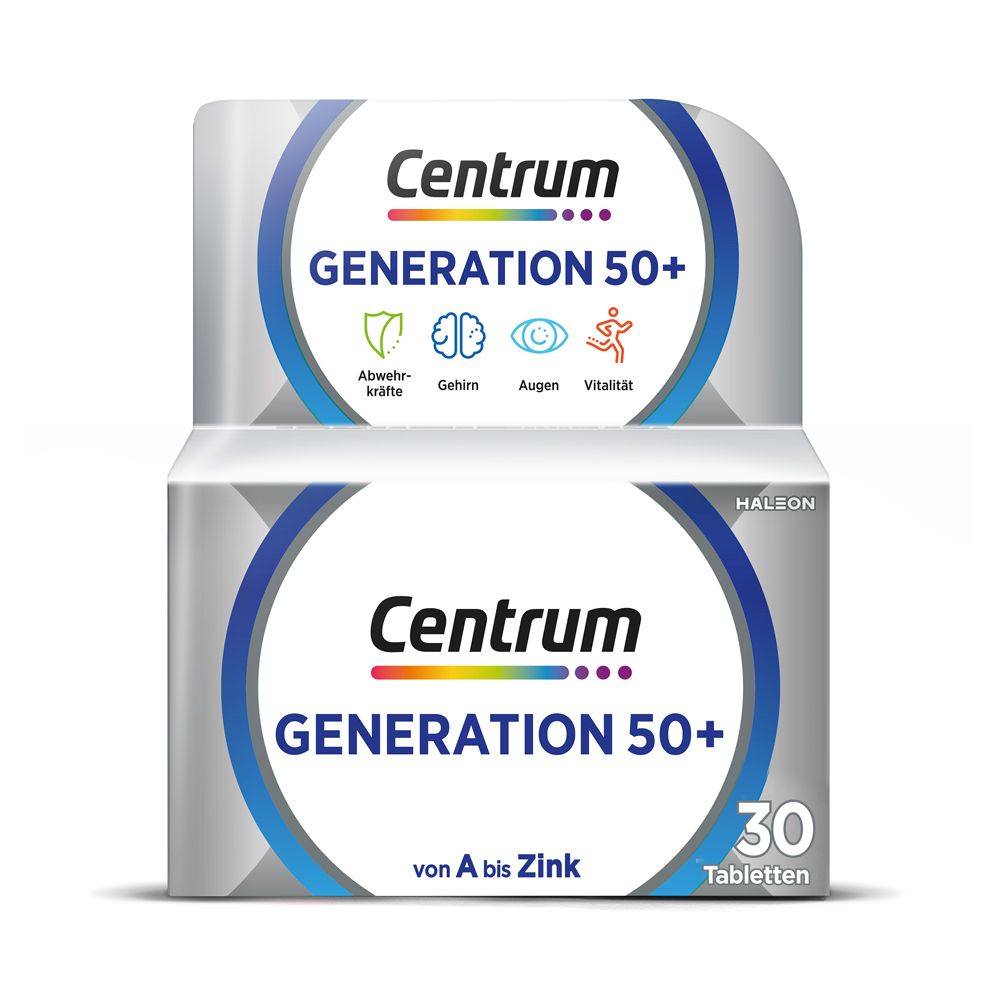 Centrum Generation Multivitamine 50+ – Complément alimentaire pour adultes dès 50 ans (30 comprimés)