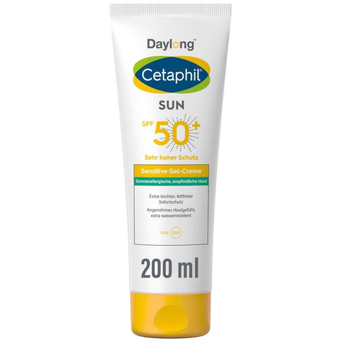 CETAPHIL SUN Sensitive gel-crème SPF 50+ protection solaire extra-légère, sans gras (200 ml)