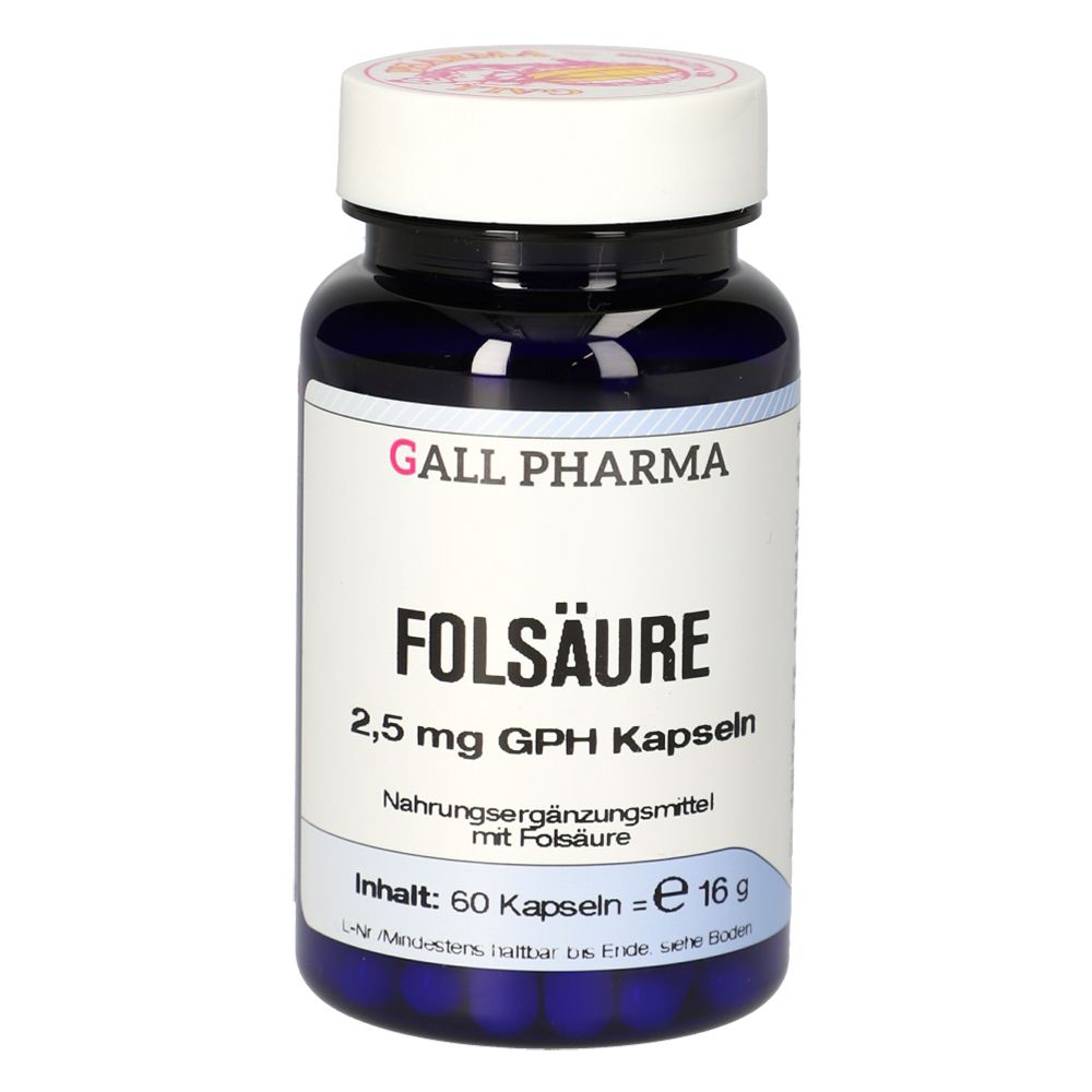 Acide folique 2,5 mg GPH gélules (60 pièces)