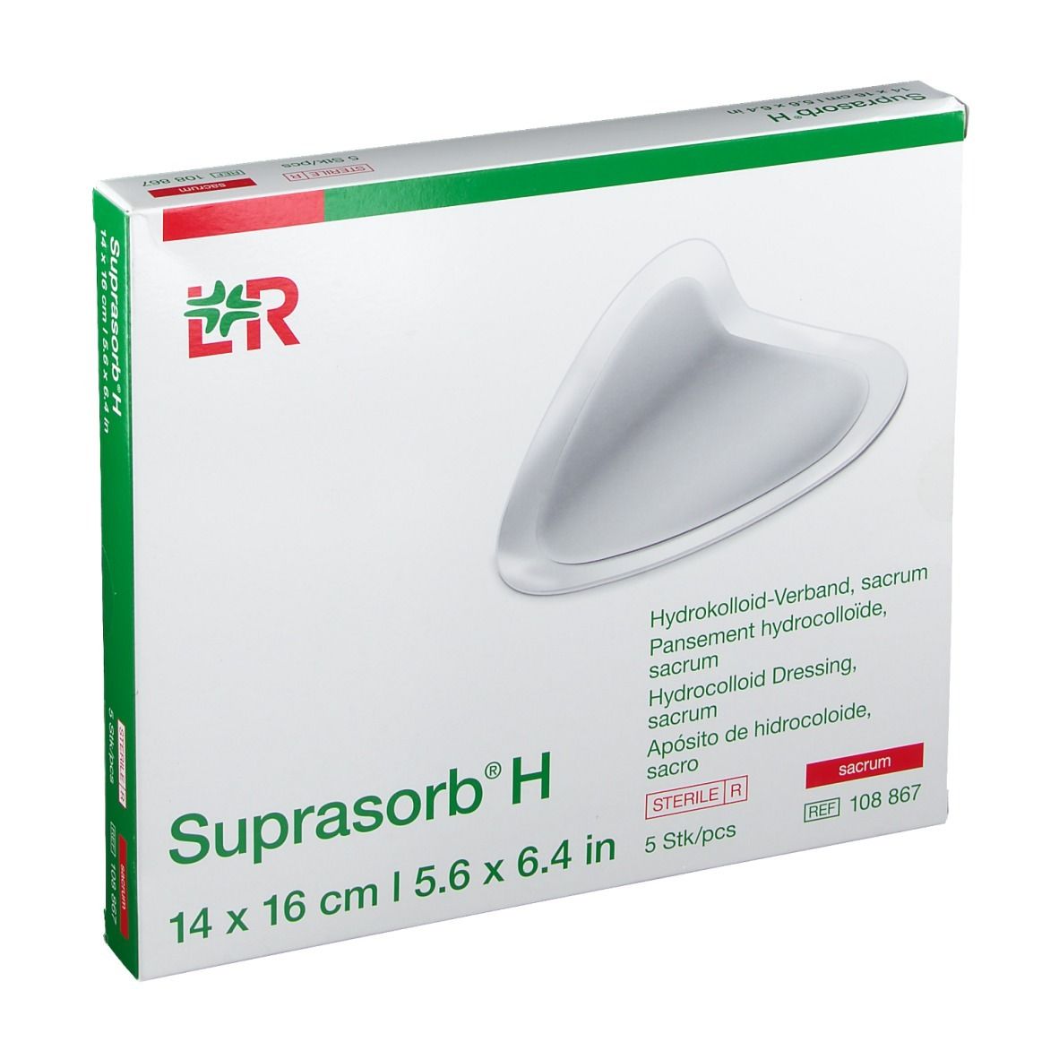 Suprasorb® H pansement hydrocolloïde sacrum 14 x 16 cm (5 pièces)