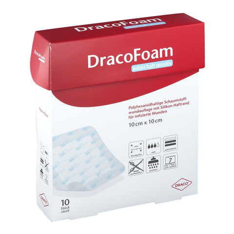 DracoFoam Infekt adhesive sensitive dressing (10 pieces)