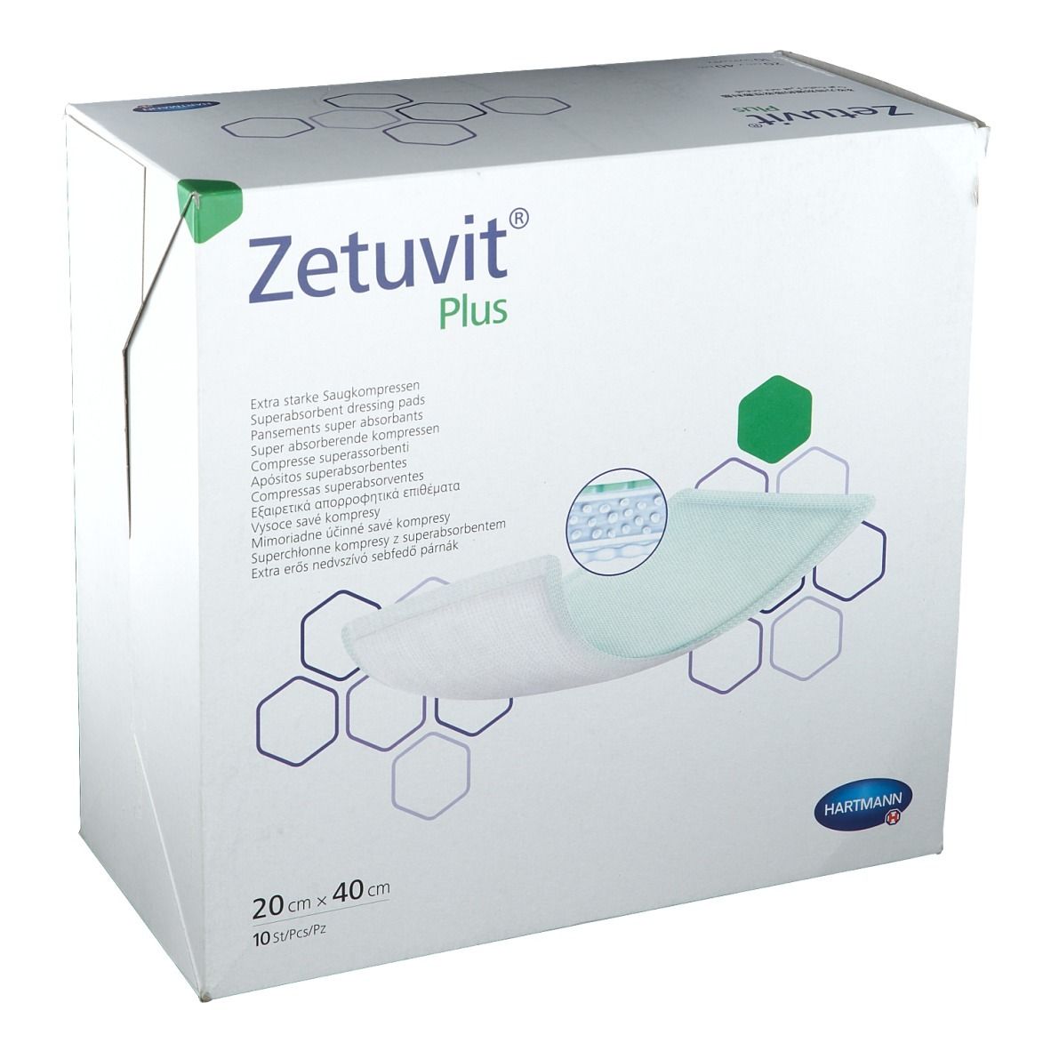 Zetuvit® Plus pansement superabsorbant stérile 20 x 40 cm (10 pièces)