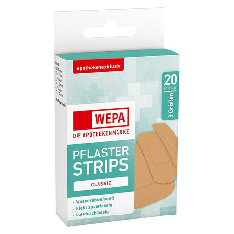 WEPA Pansements Strips Classic hydrofuges 3 tailles (20 pièces)