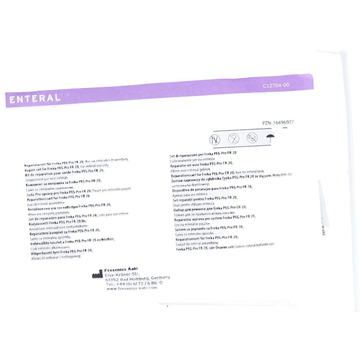 Fresenius Freka kit de réparation pour ENFit PEG – plaque de maintien, pince et connecteur ENFit CH 20 (1 x 1 pièce)