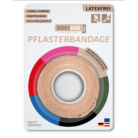 BUDDYCARE® MED bandes adhésives peau - 5 cm x 4,5 m sans latex - 1 pièce