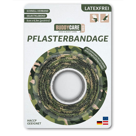 BUDDYCARE® MED bande pour doigts vert camouflage 5 cm x 4,5 m sans latex — 1 pièce
