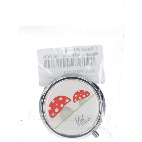 Axisis Round metal pillbox with assorted happiness design (1 piece)