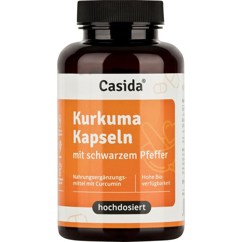 Casida Curcuma gélules + poivre noir – Premium curcuma avec pipérine – haute dose – 90 gélules