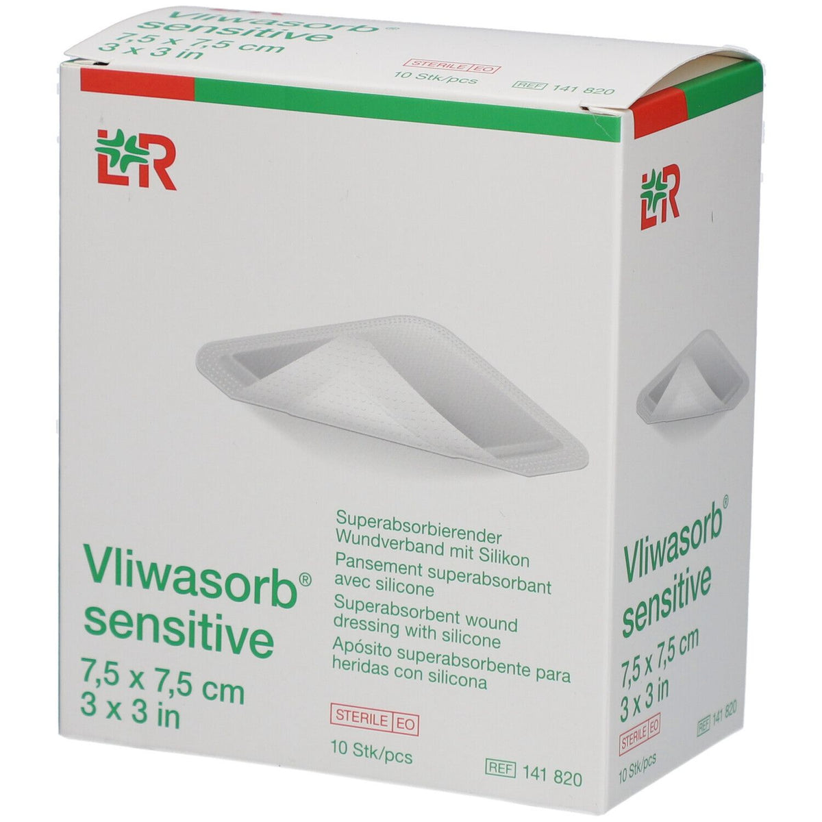 Vliwasorb® sensitive pansement stérile 7,5 x 7,5 cm (10 pièces)