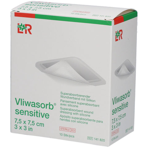 Vliwasorb® sensitive pansement stérile 7,5 x 7,5 cm (10 pièces)