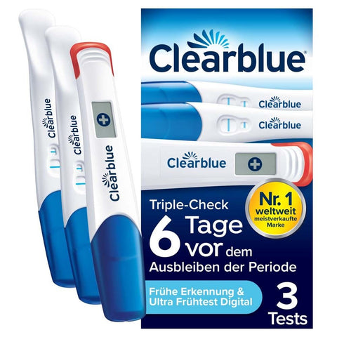 Clearblue Test de grossesse Triple Check Ultra Früh (3 pièces)
