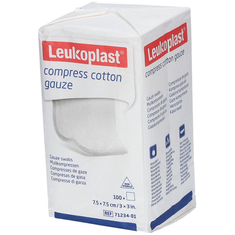 Leukoplast® cotton gauze swabs 7.5 cm x 7.5 cm (100 pieces)