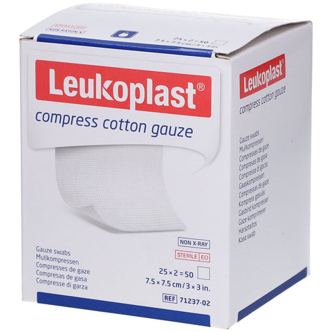 Leukoplast® compresses de gaze de coton stériles 7,5 x 7,5 cm (25 x 2 pièces)