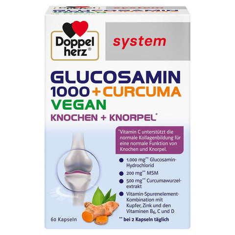 Doppelherz system GLUCOSAMIN 1000 + CURCUMA VEGAN (60 gélules)