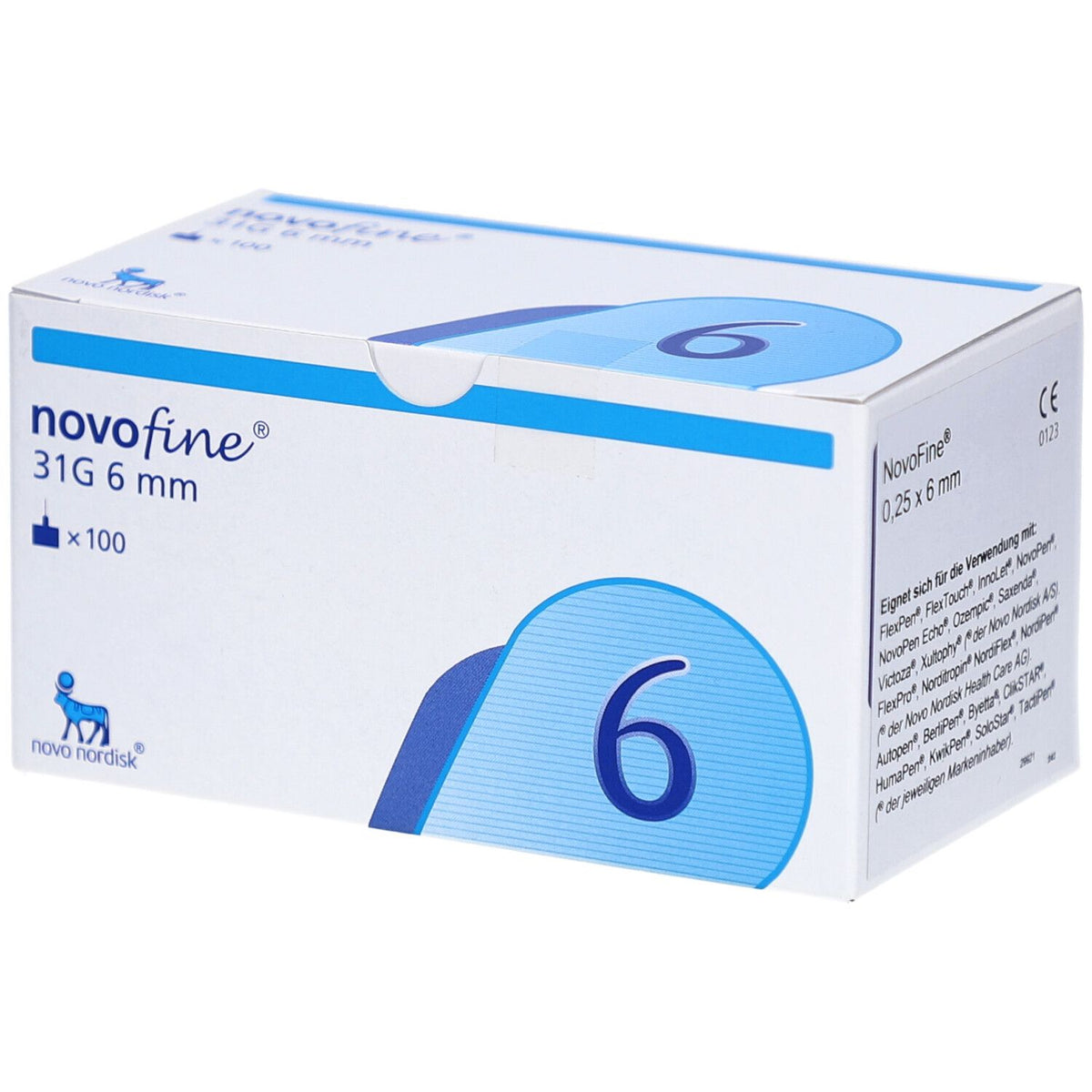 NovoFine aiguilles d'injection 31G 0,25 x 6 mm - 100 pièces