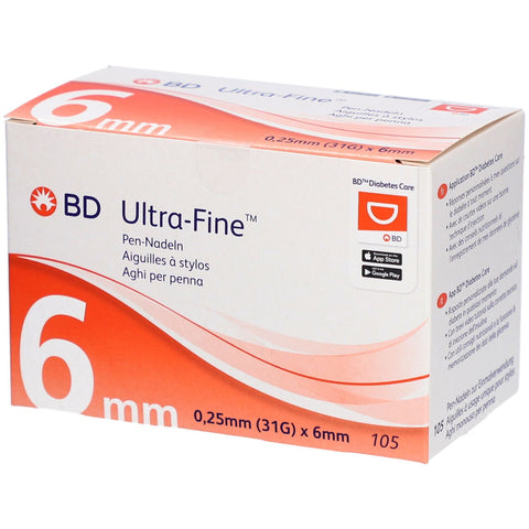 BD Ultra-Fine™ aiguilles de stylo 0,25 mm x 6 mm