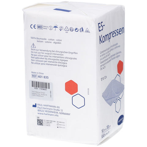 ES compresses non stériles 12 plis 10 x 10 cm (100 pièces)