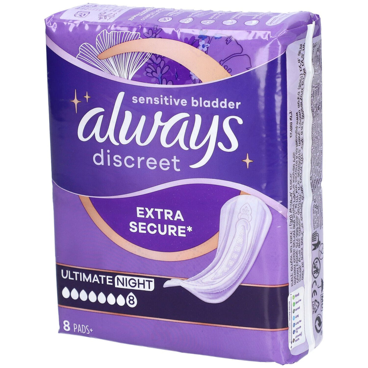 Always Discreet Incontinence Pads+ Ultimate Night (8 pièces)