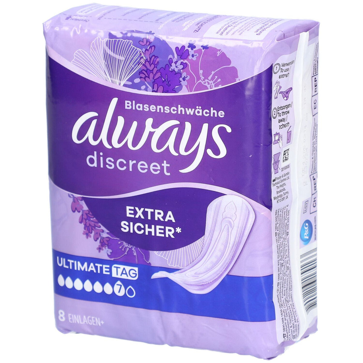 Always - protections pour incontinence Discreet Ultimate Tag (8 pièces)